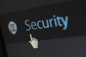 A computer screen displaying the word Security, symbolizing mail theft identity fraud risks in Corpus Christi.